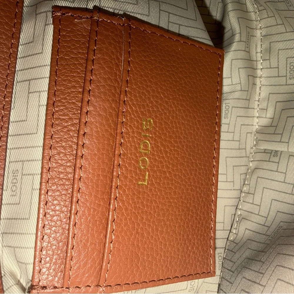 NEW Lodis Cognac Woven-Front Leather Shoulder Bag - Picture 6 of 9